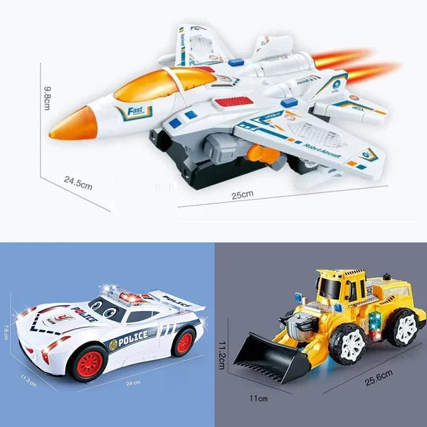 Electric Universal Deformation Police Toy Car